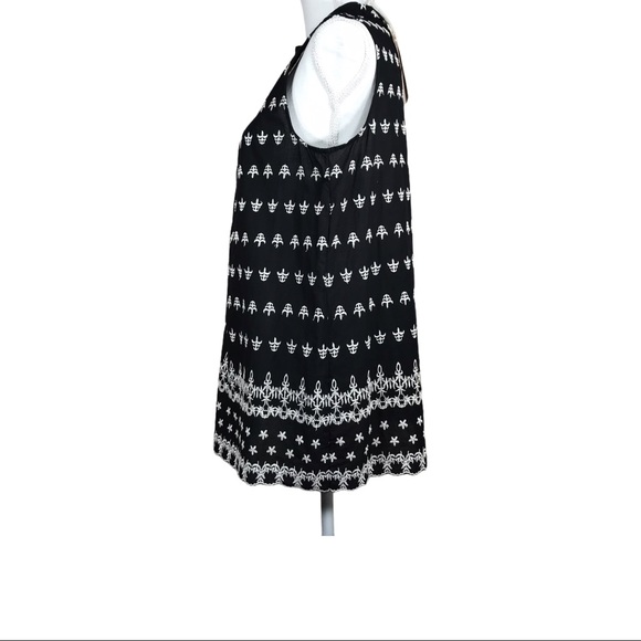 NEW With Tags PLEIONE Black/White Embroidered Tank Top Size XS - Picture 4 of 14